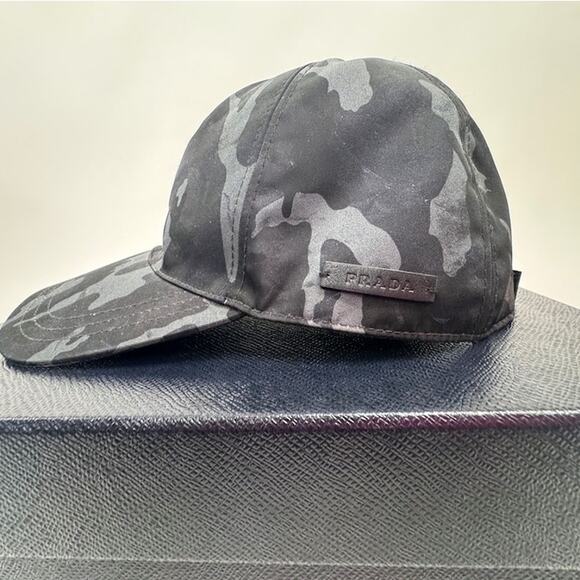 Unisex Prada Tessuto Camouflage Adjustable Baseball Cap With Box Size M - Picture 2 of 15